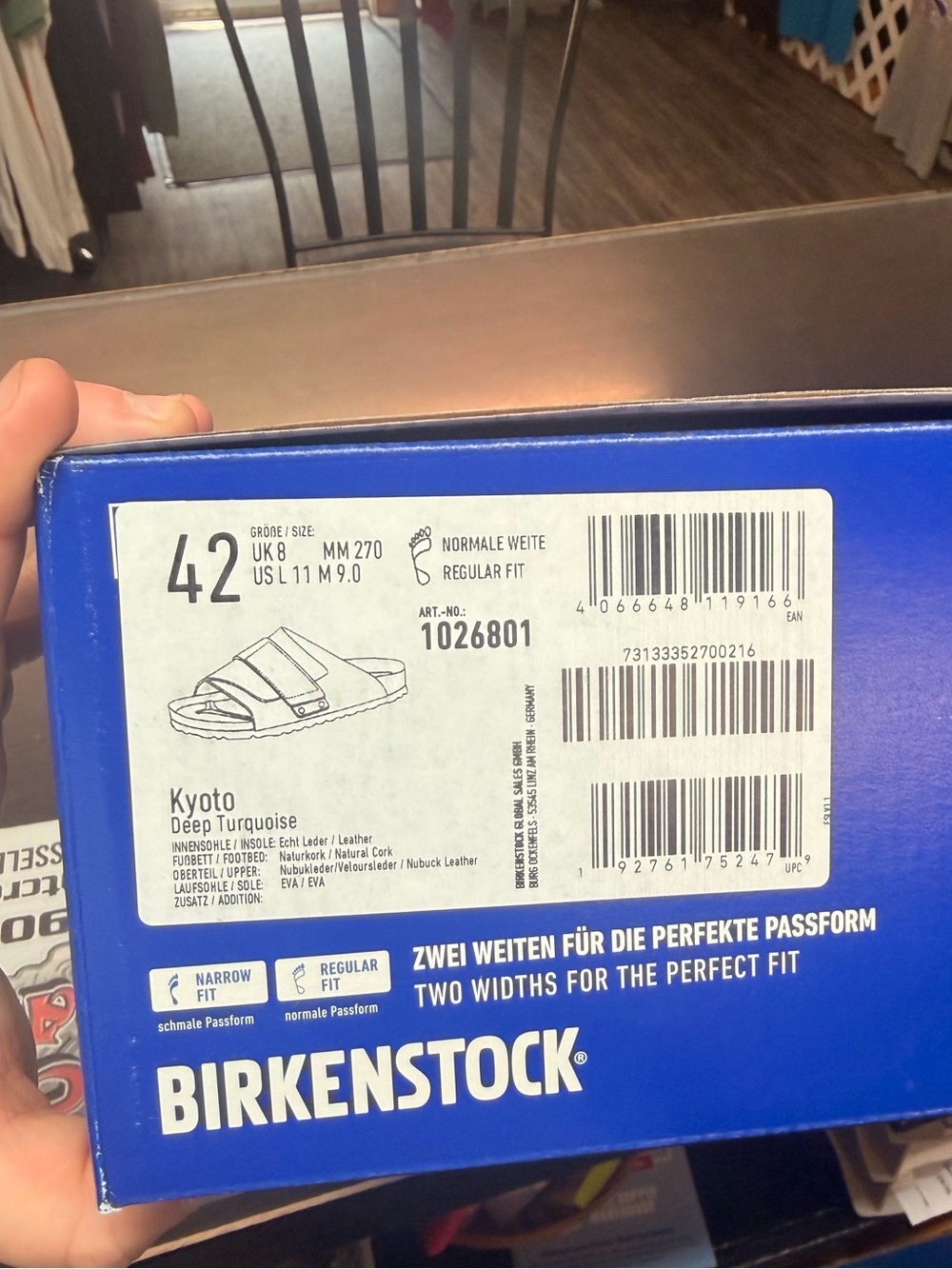 Birkenstock Teal Suede Slide Clogs - Picture 2 of 5